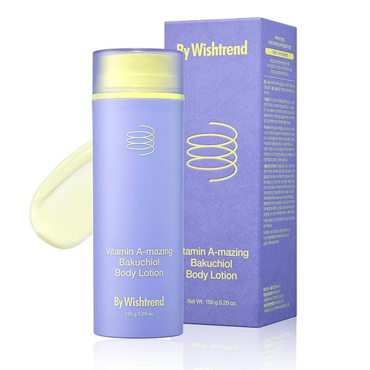 BY WISHTREND Vitamin A-mazing Bakuchiol Body Lotion 150g, Korean body lotion, skin bumps, chicken skin, hyperpigmentation, dull wrinkles, pore care for All Skin Types