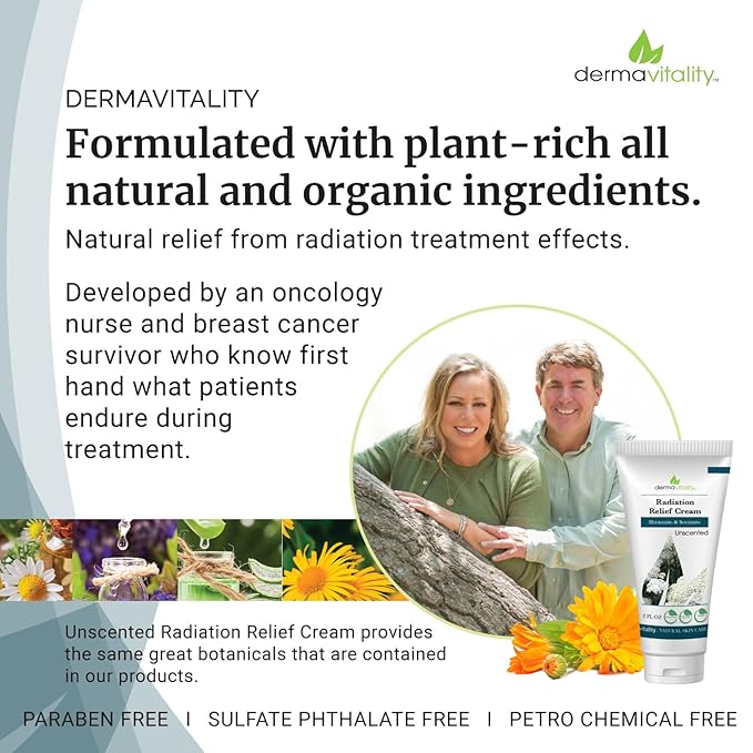 UltimateVitality Unscented Radiation Burn Relief Cream – Calendula Cream for Radiation Patients, Natural, Organic, Paraben, Pthalate Free - 2 ounces