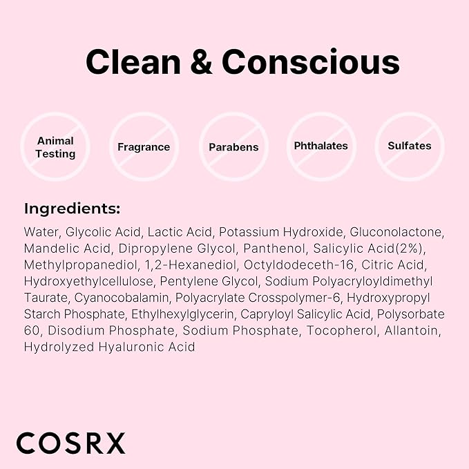 COSRX AHA BHA PHA LHA 35% Peel 1.01 fl. oz / 30 ml, Chemical Exfoliating Peeling Gel for Dull, Rough, Oily Complexion with Clogged Pores & Dead Cells, Highly Concentrated, Korean Skin Care