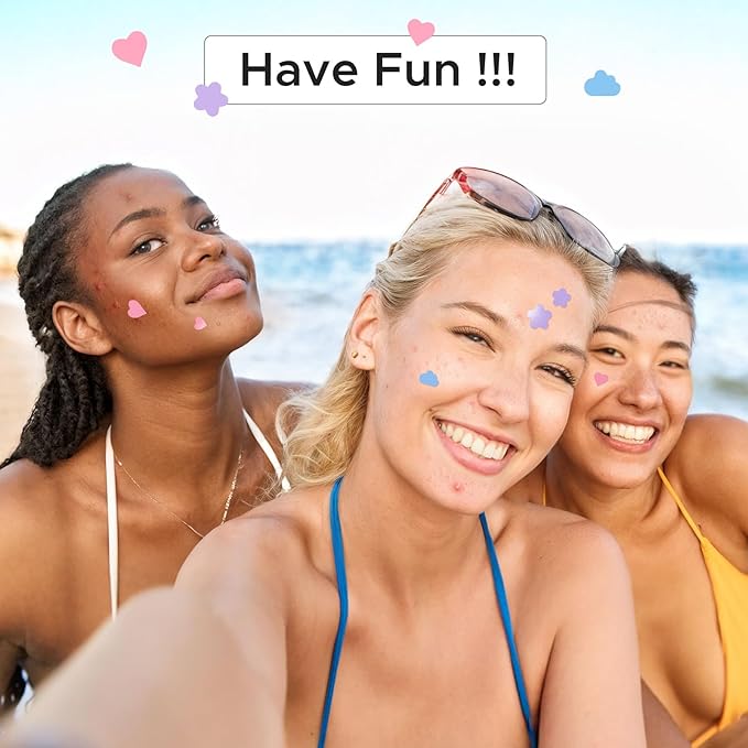 LitBear Acne Pimple Patch, 252 Dots 3 Shaped Colors Pimple Patches with Salicylic Acid, Tea Tree Oil & Calendula Oil, Hydrocolloid Acne Patch for Face, Blemish, Cute Zit Patch Pimple Sticker Acne Dots