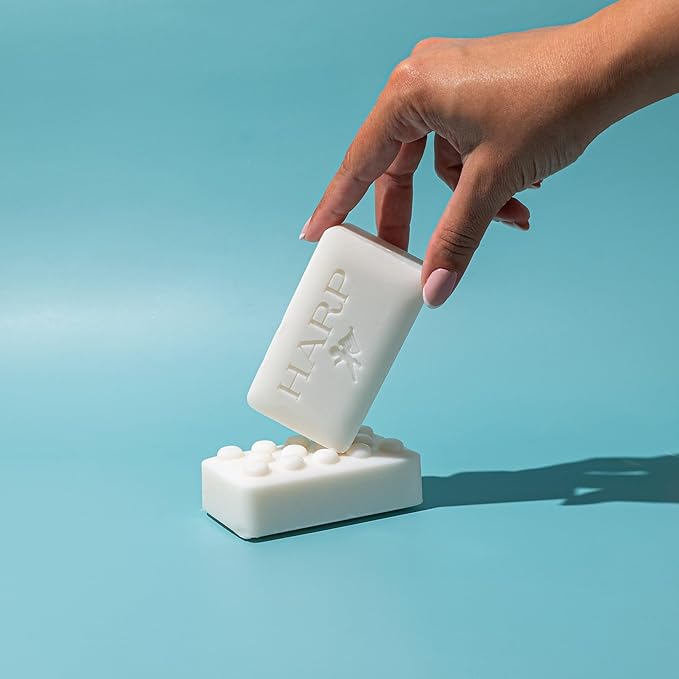 HARP pH-Balanced (5.0-6.0) Body Wash Bar - Soap-Free - Exceptionally Gentle For Dry or Sensitive Skin + Shea Butter + Borage oil | Non-Comedogenic | FRAGRANCE FREE (No Masking agents added)