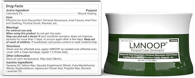 LMNOOP® Perianal Care Cream, Fast Healing Wounds for Anus Fissure, Abscess, Ulcer, Infection, Postpartum & Anal Fistula Surgery Wounds Recovery Ointment, Wound Treatment Cream for Itch Burning Relief