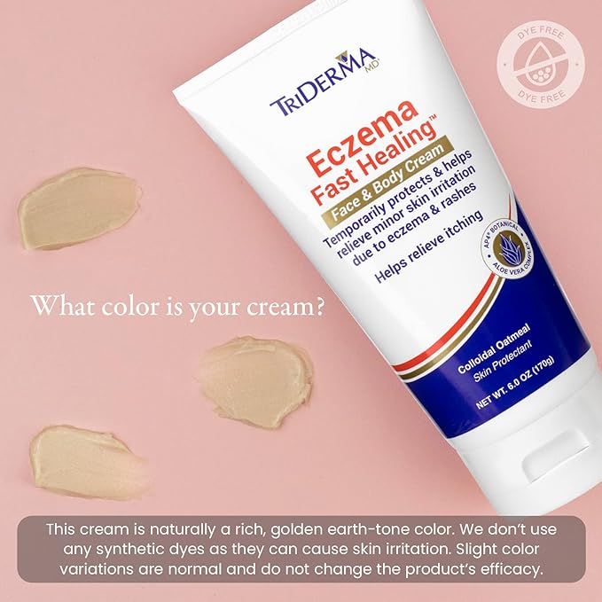 TriDerma Eczema Cream Fast Healing Eczema Relief for Face and Body, 6.0 Ounce Tube