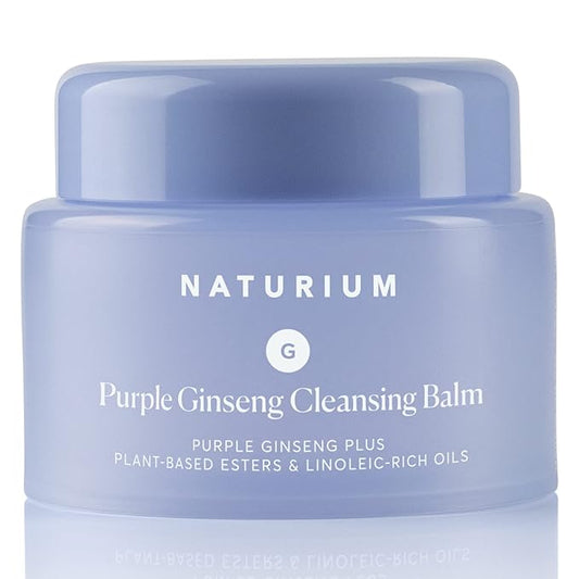 Naturium Purple Ginseng Cleansing Balm Plus Plant-Based Esters & Linoleic-Rich Oils, Smoothing Face Wash, 3.0 oz