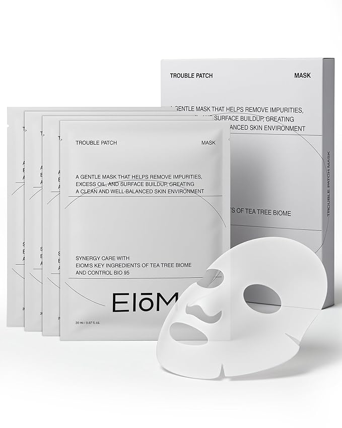 Trouble Patch Mask | Korean Face Mask – Hydrating & Acne Face Mask for Blemish-Prone Skin, Calming Skincare & Oil Control Sheets (20ml x 4)