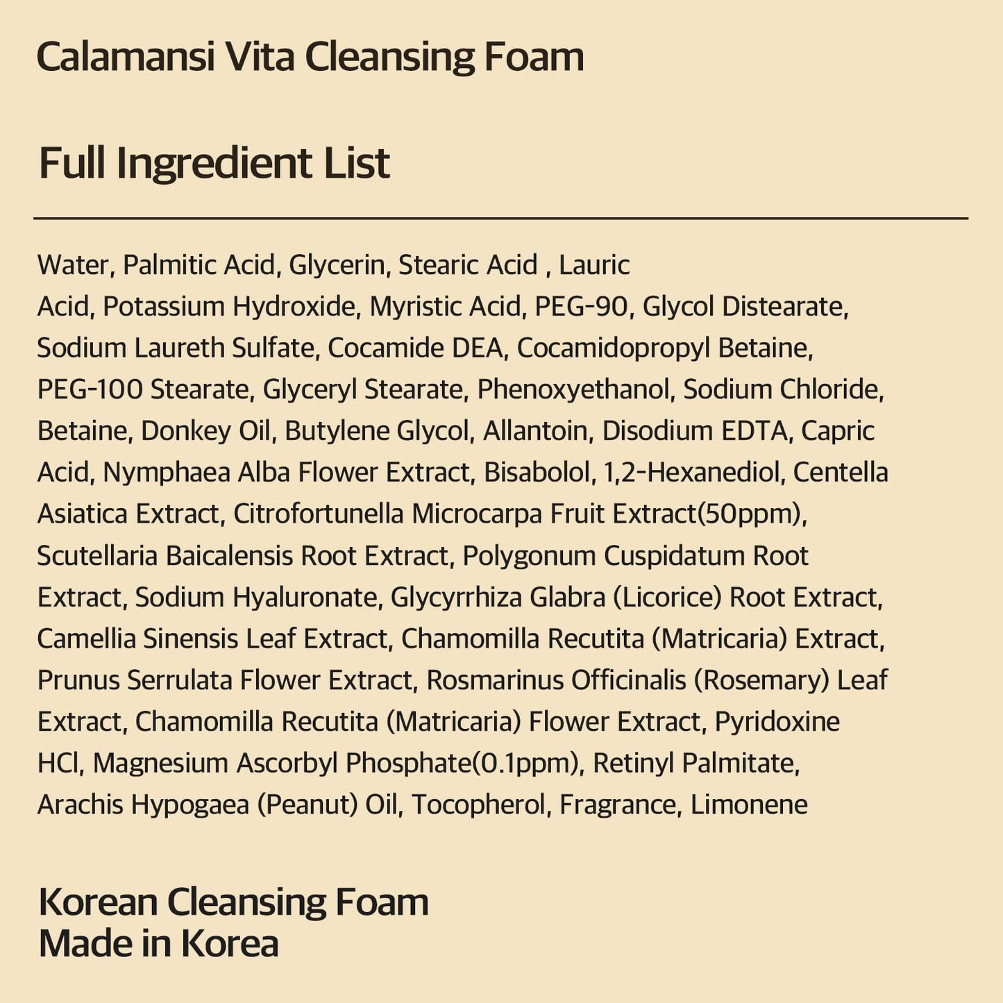 eyeNlip Calamansi Vita Cleansing Foam 4.23 fl oz - Revitalizing Cleanser with Calamansi Extract, Centella & Hyaluronic Acid for Gentle Daily Care, Korean Skincare