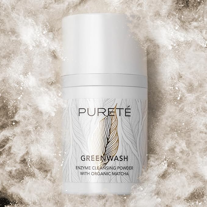 Pureté Greenwash – Gentle Enzyme Powder Face Wash with Matcha & Papain | Daily Exfoliating Cleanser for Sensitive Skin | Clean Beauty Inspired by Japanese Skincare