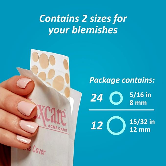 Nexcare Acne Cover, Skin Cover Absorbs Pus and Oil From Clogged Pores, Suitable Skincare for Most Skin Types - 36 Acne Covers