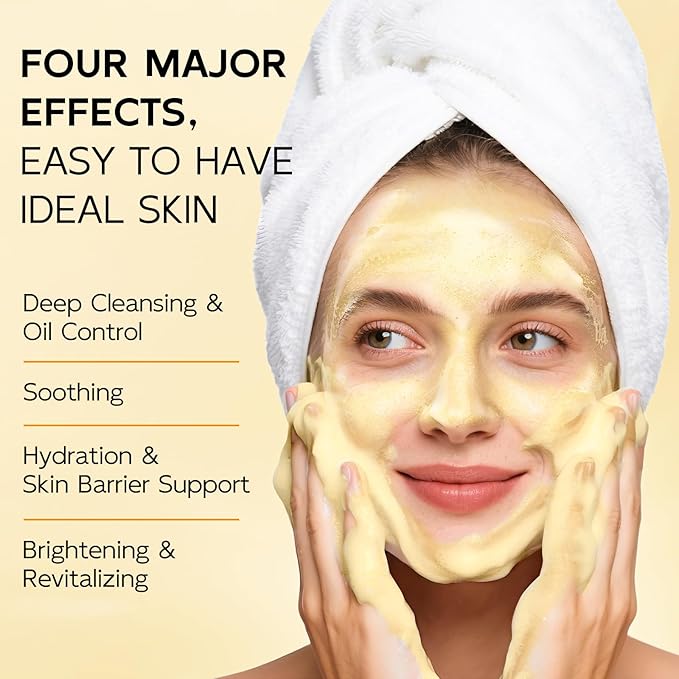 4 in 1 Bubble Turmeric & Kojic Acid for Face Cleanser - Turmeric Face Wash Foaming Cleanser - Exfoliation Deep Cleansing of Facial Skin - Suitable for Sensitive Skin - 3.38OZ