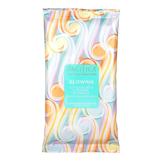 Pacifica Makeup Remover Face Wipes - Disposable Daily Face Cleansing Towelettes Wipes -Biodegradable & Eco-Friendly - Organic- Clean Beauty Vegan & Cruelty-Free Dermatologist Tested 10 Count