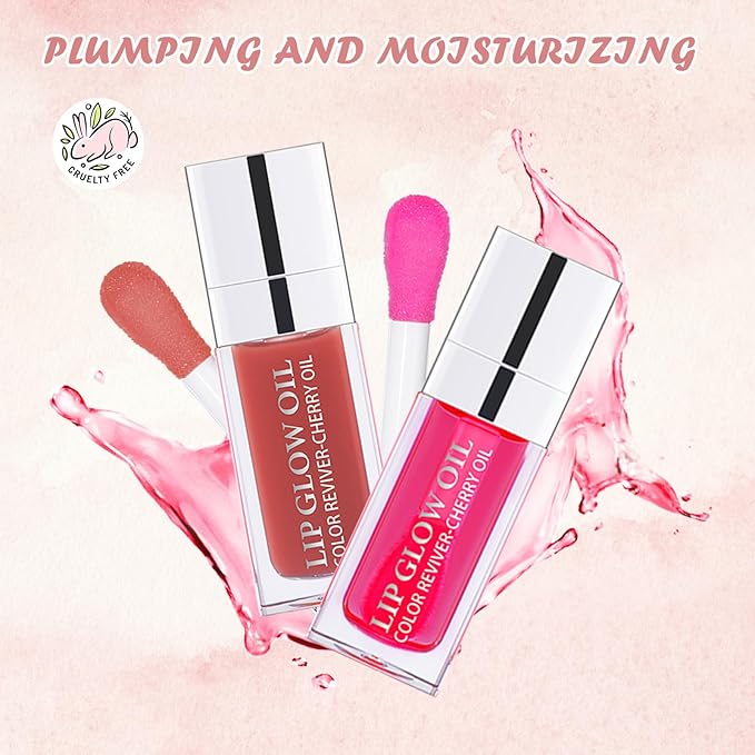 2PCS Lip Oil Set, Hydrating Lip