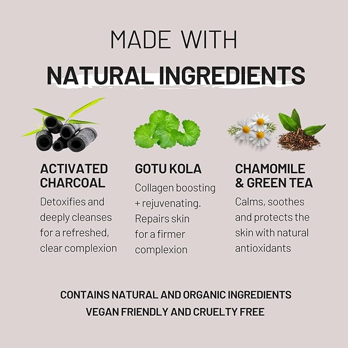 Black Oud Charcoal Face Wash for Men – Daily Detox Activated Charcoal Face Cleanser – Premium Mens Skincare – Refreshing Face Wash Gift for Men, 100ml