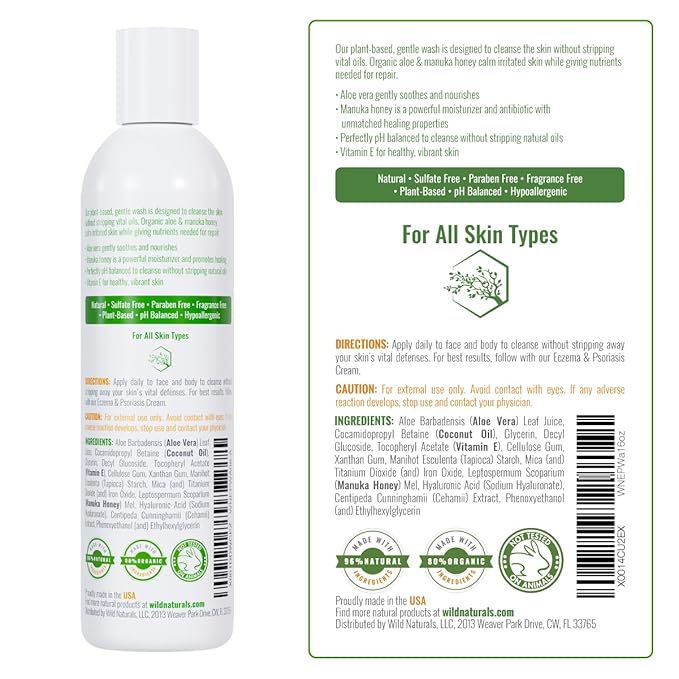 Moisturizing Eczema Body Wash – Gentle Psoriasis Body Wash for Itchy, Dry Skin Relief – Eczema Soap for Redness and Flareups – Hydrating Cleanser for Women and Men