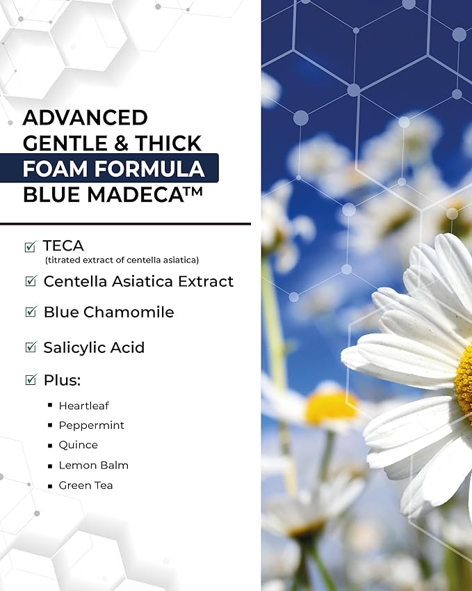 CENTELLIAN 24 Homme Cleansing Foam with TECA and Centella Asiatica for Soothing, Refreshing, and Pore-Cleaning - Gentle Daily Face Wash & Shave for Men for Sensitive Acne Prone Oily Skin (4.05 fl oz)