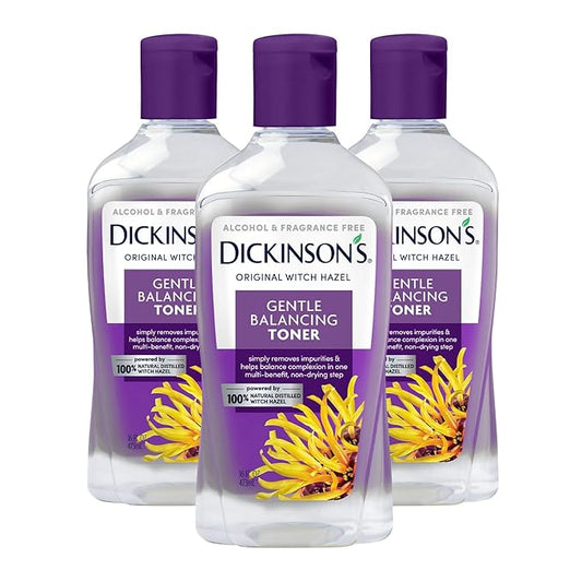 Dickinson's Original Witch Hazel Gentle Balancing Toner, Alcohol Free, 3 count