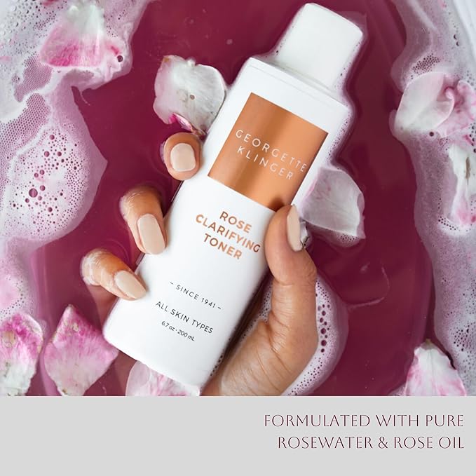 Rose Clarifying Toner - Deep Cleansing Facial Toner, pH Balancing, Moisturizing Formula with Witch Hazel and Aloe for Deep Pore Cleansing, Hydration, and Skin Repair - 6.7 oz by Georgette Klinger