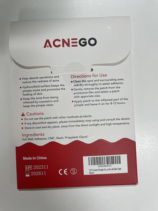 216 Counts Pimple Patches for Face, Hydrocolloid Acne Patches Zit Patches for Face Acne Spot Treatment Patch Cystic Acne Treatment Stickers Blemish Hydrocolloid Cover for all Skin Type