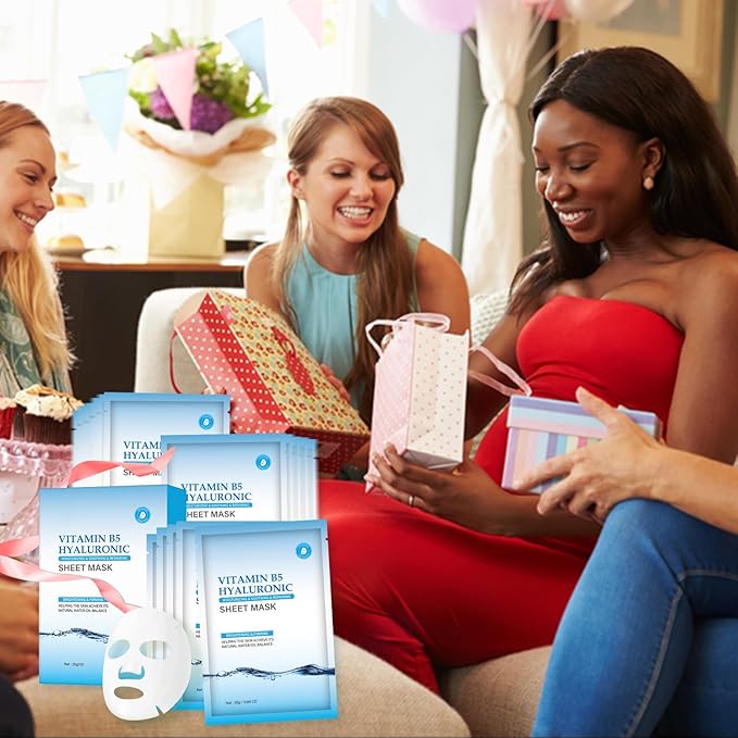 Moisturizing Face Mask Hydrating Face Mask Skin Care Facial Masks Sheets Hyaluronic Acid Sheet Pack With Vitamin B5 Sheet Masks for Women Face Masks Beauty Sheet Masks Hydration 10 Packs