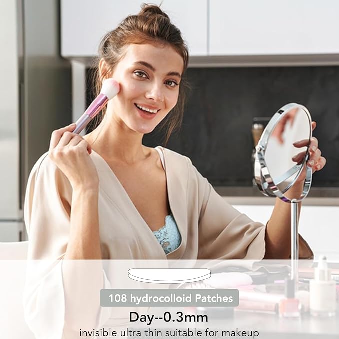 Pimple Patches for Face,Acne Patches for Face,Pimple Patch,Zit Patches,Hydrocolloid Blemish Patches for Covering Zits ,with Salicylic Acid,Tea Tree oil & Calendula oil (108 Counts, Count, 108.0)