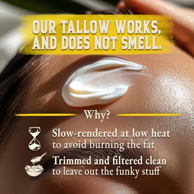 Wrath & Remedy Handmade Whipped Organic Beef Tallow for Skin - 4 OZ (Citrus) — Grass Fed Beef Tallow Moisturizer and Honey Balm for Silky, Sensitive-Skin, Eczema, Rosacea - Free of Harsh Chemicals