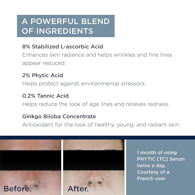 ALPHASCIENCE PHYTIC TC SERUM - Helps Reduce Signs of Aging, Wrinkles, Acne Scars & Fine Lines - for Oily & Acne Prone Skin - Free of Fragrances, Preservatives, and Alcohol - 30 ml / 1 fl. oz.