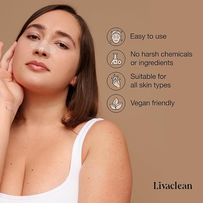 LivaClean 20 CT Nose Pore Strips – Nose Pimple Patch & Hydrocolloid Pore Patches for Pimples, Oil & Clogged Pores – Acne Strips, Pimple Patch for Face & Skin Care