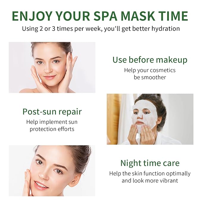 Aloe Vera Soothing Mask Hydrating Face Masks Skincare Moisturizing Facial Sheet Mask Skin care for Dry, Oily, Sensitive Skin Face Mask for Acne, Sun Care, Calming, Refreshing 25ml/0.88oz, 10 Pack