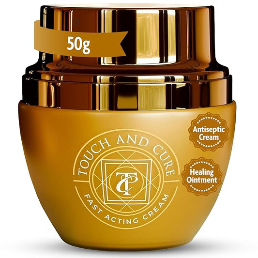 Skin Soothing Antiseptic Cream for Burns, Cuts, Blisters & Rashes, Restorative Wound Healing Balm with Aloe Vera, Beeswax & Olive Oil, Fast Relief Antiseptic Ointment Safe for All Skin Types, 50g Jar