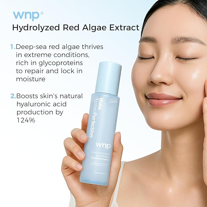 WNP Hyaluronic Acid Hydrating&Soothing Toner: 4D Hyaluronic Acid,Red Algae Extract,Bifida Ferment Lysate, Panthenol Deep Moisture&Skin Barrier Repair Vegan Skincare for Dry & Sensitive Skin