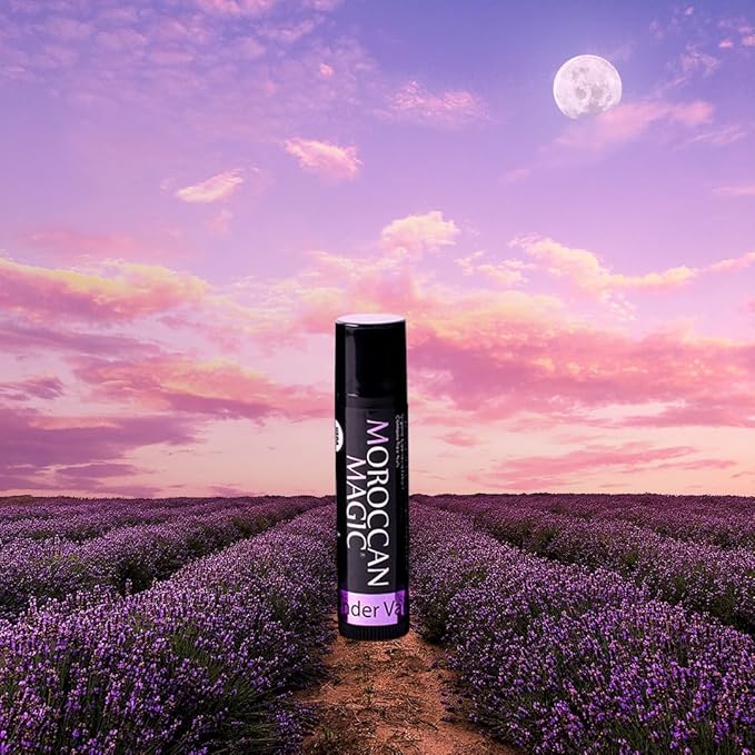 Moroccan Magic Organic Lavender Vanilla Lip Balm 3 Pack | Ultra-Hydrating Argan & Essential Oil Lip Moisturizer + Vitamin E | Natural Chapstick for Dry Lips | Smooth, Non-Toxic | Organic Lip Balm