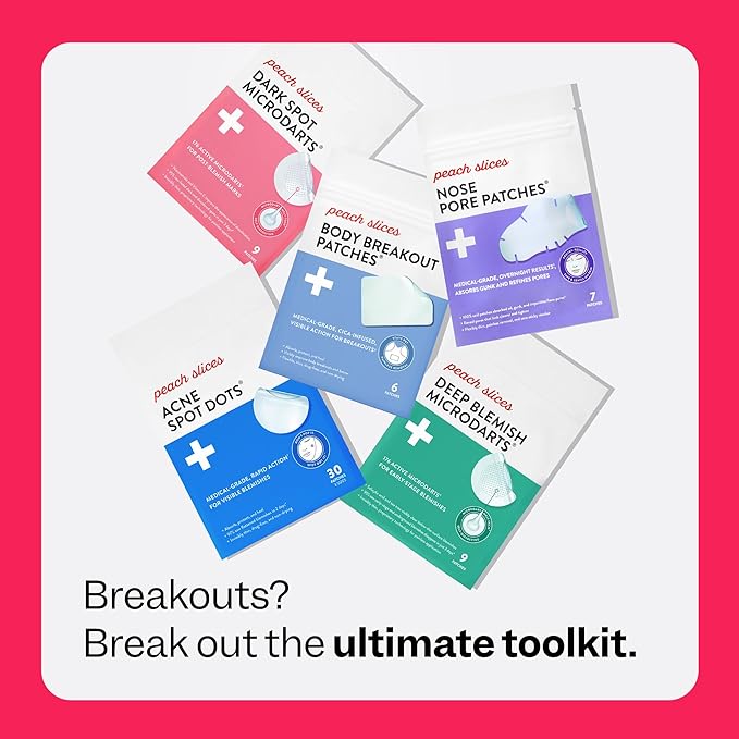 Peach Slices | Deep Blemish Microdarts | Acne Patch | Early Stage & Deep Pimples | Salicylic Acid | Tea Tree Oil | Niacinamide | Cica | Hyaluronic Acid | 9 Patches