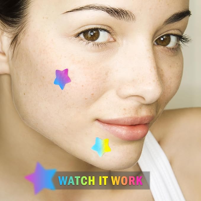 AUSLKA Star Pimple Patches - 150 Count - Hydrocolloid Pimple Patches,Cute Star Shape, 6 Colors,Spot Stickers For Face And Skin,Temporary Mirror