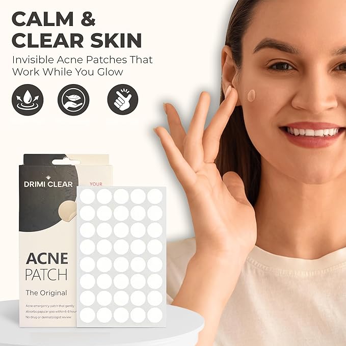 Drimiclear™ - #1 Hydrocolloid Acne Pimple Patch for Covering Zits and Blemishes in Face and Skin, Vegan-friendly and Not Tested on Animals (36 Count)