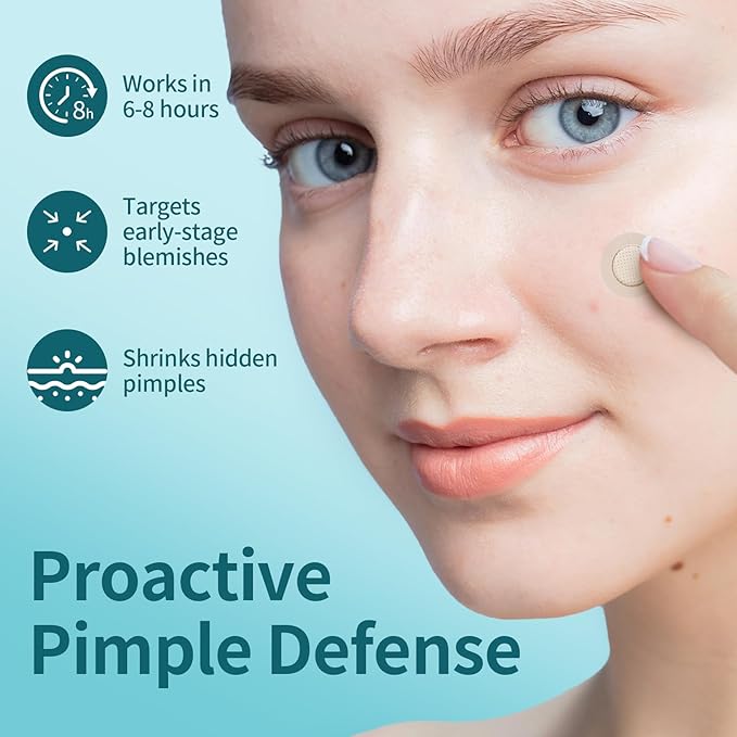 Microdart Acne Patch - Hydrocolloid Blemish Treatment | Salicylic Acid & CICA | Clinically Proven | Deep,Early-Stage Pimples | Sensitive Skin & Non-Irritating | Vegan & Cruelty-Free | 9 patches