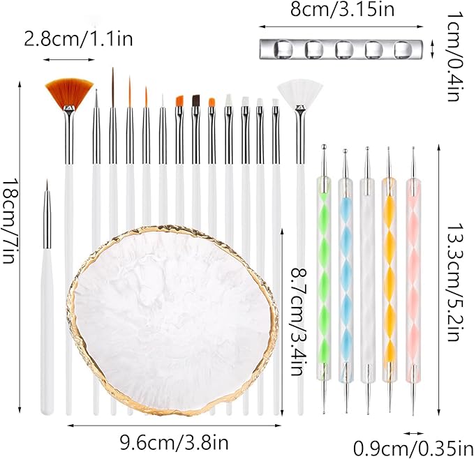 22 Pack Resin Art Palette, Makeup Mixing Palette,