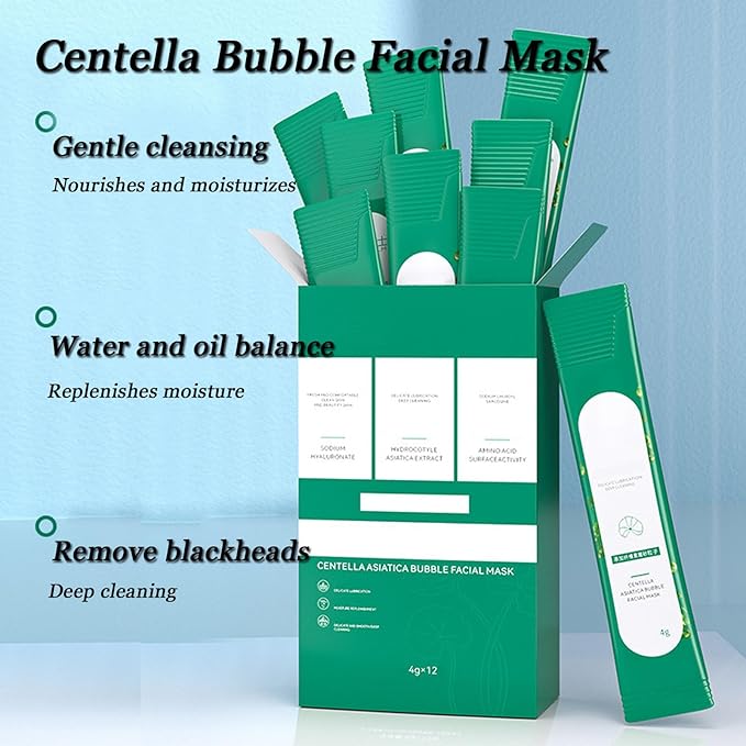 Centella Asiatica Bubble Face Mask, Centella Foam Facial Mask, Centella Bubble Facial Mask, Remove Black and Control Oil, Deeply Clean Facial (2)