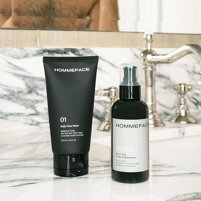 HOMMEFACE All-in-One Face Toner & Moisturizer for Men, 5.07 fl. oz., Lightweight, Alcohol-Free, After Shaving, for Dry, Combination & Oily Skin