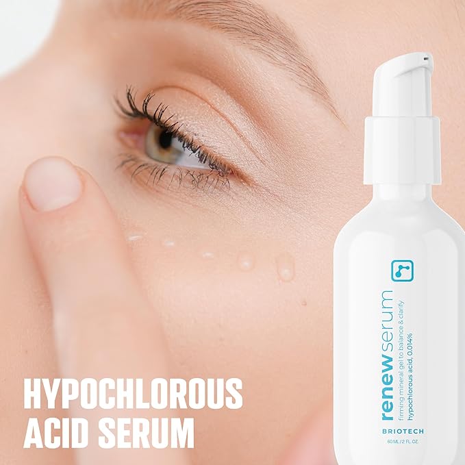 BRIOTECH Renew Toner, Hypochlorous Acid Spray, Minimize Appearance of Blemishes, Soothing Facial Mist for Sensitive Skin, Calm Redness & Bumps, Hypoallergenic & Vegan, 2 fl oz Travel Size