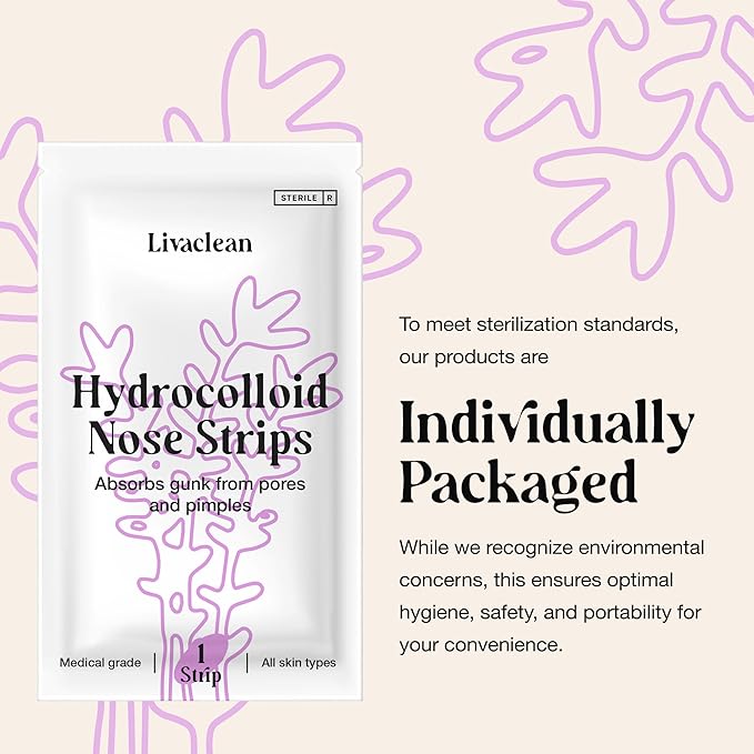 LivaClean 20 CT Nose Pore Strips – Nose Pimple Patch & Hydrocolloid Pore Patches for Pimples, Oil & Clogged Pores – Acne Strips, Pimple Patch for Face & Skin Care