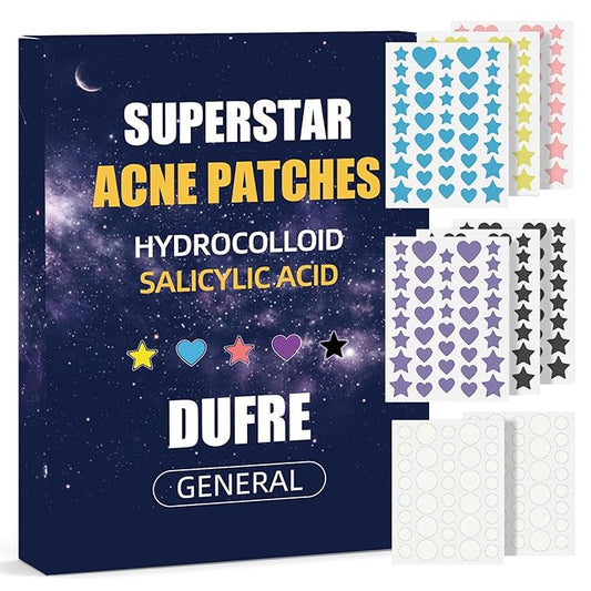 312CT Acne Patches For Face Hydrocolloid,Salicylic Acid,Star Pimple Patches 5Sizes 6Colors Cute Stickers