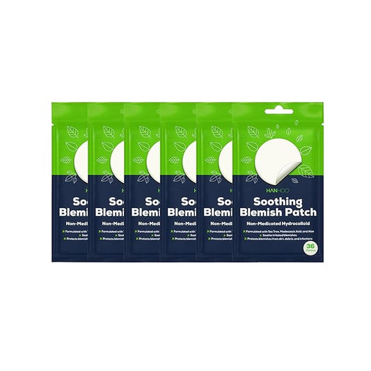 Hanhoo Soothing Blemish Patch with Aloe, Madecassic Acid, and Tea Tree Extract | Hydrocolloid Spot Treatment | Calms Pre-stage, Irritated, and Popped Blemishes 216 count