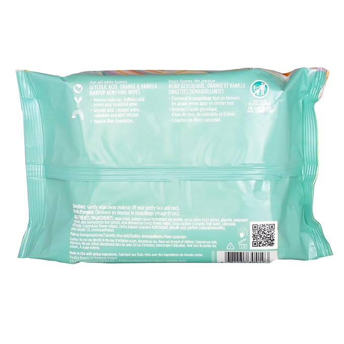 Pacifica Makeup Remover Face Wipes - Disposable Daily Face Cleansing Towelettes Wipes -Biodegradable & Eco-Friendly - Organic- Clean Beauty Vegan & Cruelty-Free Dermatologist Tested 10 Count