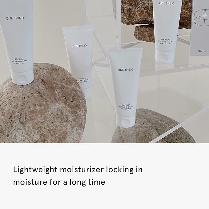 ONE THING Centella Soothing Cream 3.38 Fl Oz | CICA Beta Glucan Hydrating Calming Facial Vegan Moisturizer for All, Sensitive Skin Types, Barrier Redness Irritation Relief | Korean Skin Care