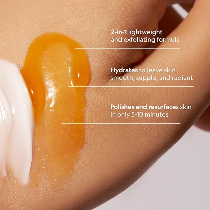 YENSA Super Glow Radiance Polishing Mask - 2-in-1 Face Exfoliator & Hydrating Mask with Pumpkin, Turmeric & Papaya - Hydrating, Radiance-Boosting & Soothing Exfoliant (2.5 Fl oz)