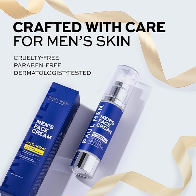 Enaskin Naturals Men's Anti-Aging Face Moisturizer Cream: 7-in-1 Ultra Hydration for Deep Wrinkle Repair & Tightening - Vitamin Boost for Youthful Skin - 1.7 oz