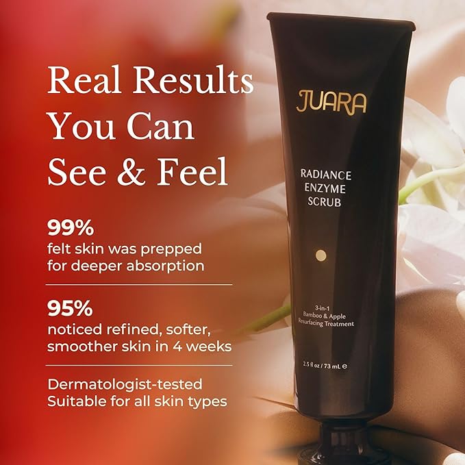 JUARA - Radiance Enzyme Scrub | Sensitive Exfoliant | Brightening Facial Cleanser | Pore Clarifier | Invigorating, 3-1 Face Wash | Cruelty Free, Paraben & Sulfate Free, Vegetarian | 2.5 oz (2 Pack)