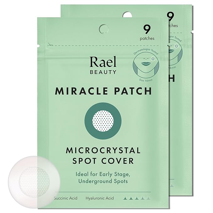 Rael Pimple Patches, Miracle Microcrystal Spot Cover - Hydrocolloid Acne Patch with Tea Tree Oil, Early Stage Zits and Blemish, Korean Skin Care, Vegan, Cruelty Free (18 Count)