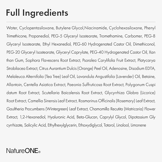NATUREONE AC Kill Cream, BHA & Salicylic Acid Face Moisturizer, Niacinamide for Active Skin Repair, Tea Tree Oil for Soothing Sensitive Skin, acne spot treatment Korean Skincare, 30g, 1.05 oz.