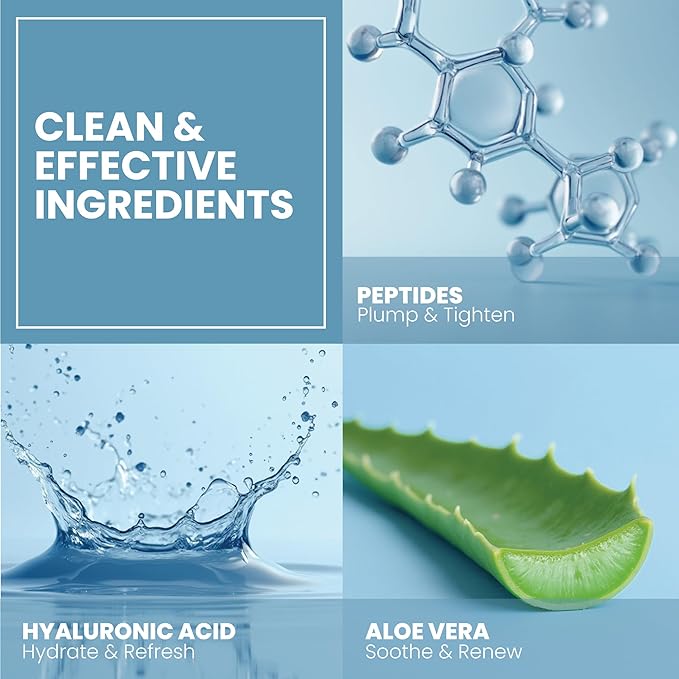 Collagen Peptide Serum for Face – Anti Aging Facial Treatment with Peptides & Hyaluronic Acid – Gentle Formula for Sensitive Skin, Microneedling Pen, Derma Roller, Skin Firming & Hydrating (1 Oz)