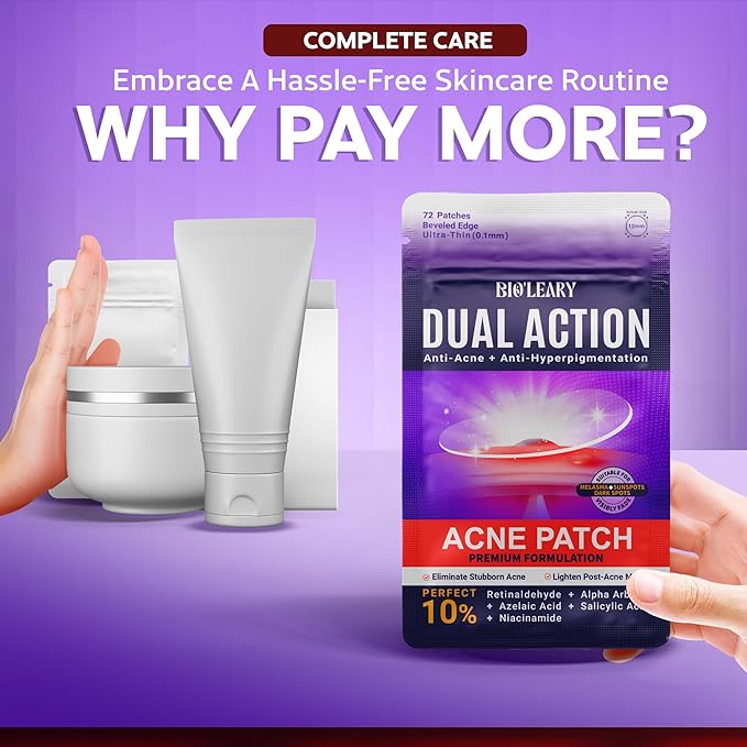 FSA HSA Acne Treatment | Anti-Bacterial Pimple Patches | Fast Acne Drying Treatment | Dual Action Acne Patch | Hydrocolloid Spot Cover | Zit Stickers | Korean Healing Dots | Soothing | 72 Counts |